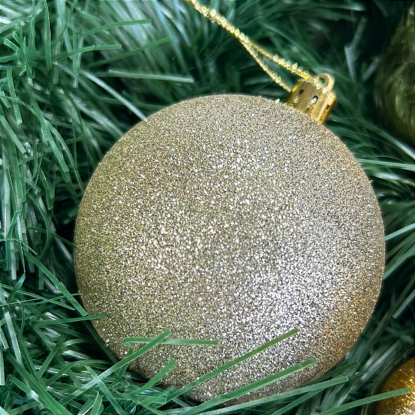BOLA NATAL DOURADA 8CM