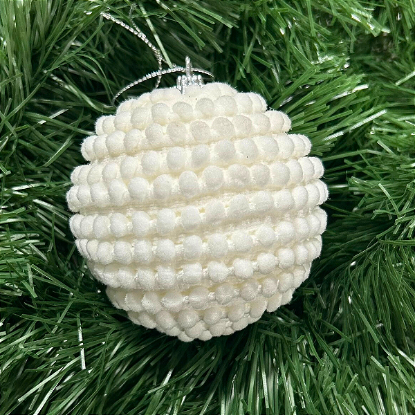 BOLA NATAL BRANCO 8CM TREND CANDY