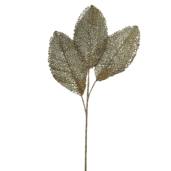 FOLHA NATAL ROSA NATALGLITTER CHAMPANHE 72CM