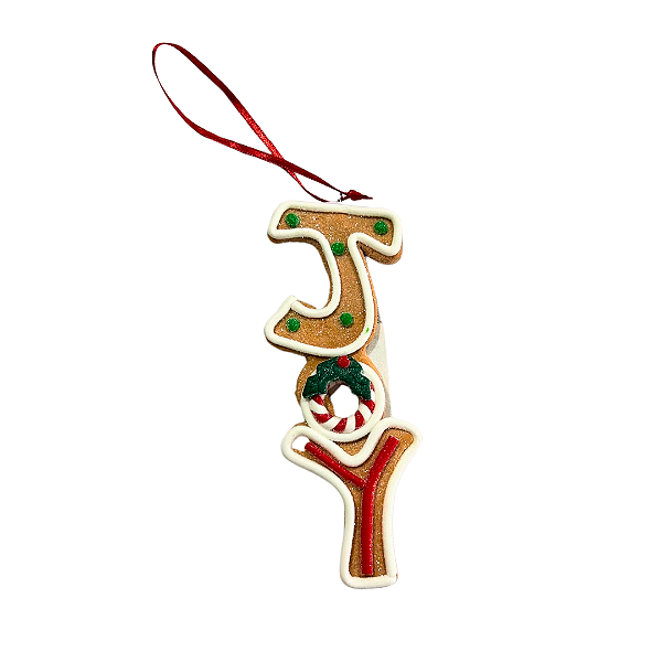 ENFEITE PENDENTE NOEL PEACE JOY SORT 12cm