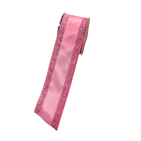 FITA NATAL BORDA GLITTER ROSA