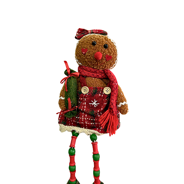 Boneca Natal Ginger Sentada 45cm