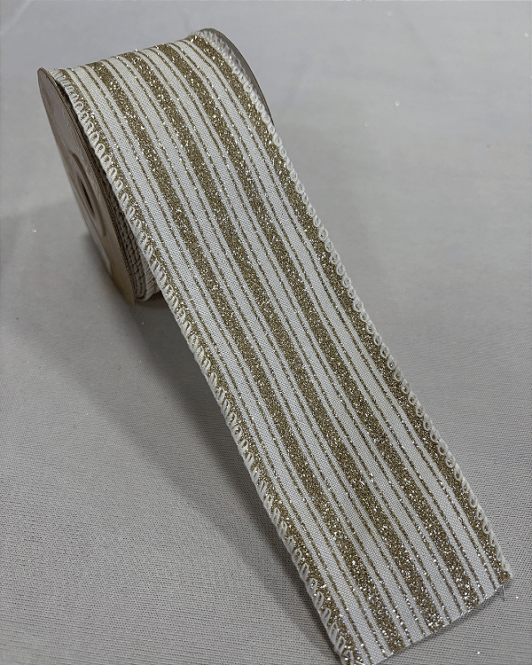 FITA ARAMADA CHAMPANHE  6,3cm x 9,14m