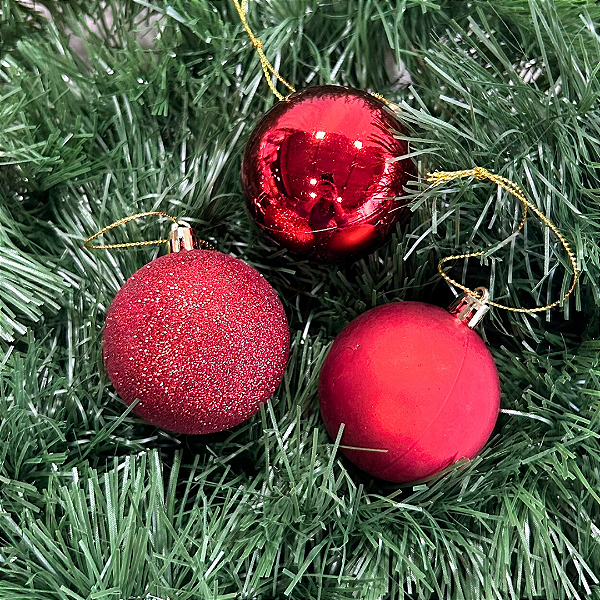 BOLA NATAL MISTO TUBO VERMELHO