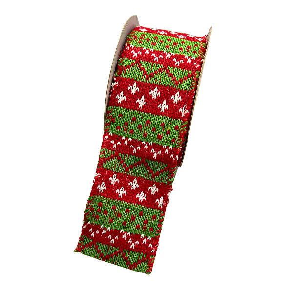 FITA NATAL ARAMADA TRICOT  (VERMELHO VERDE