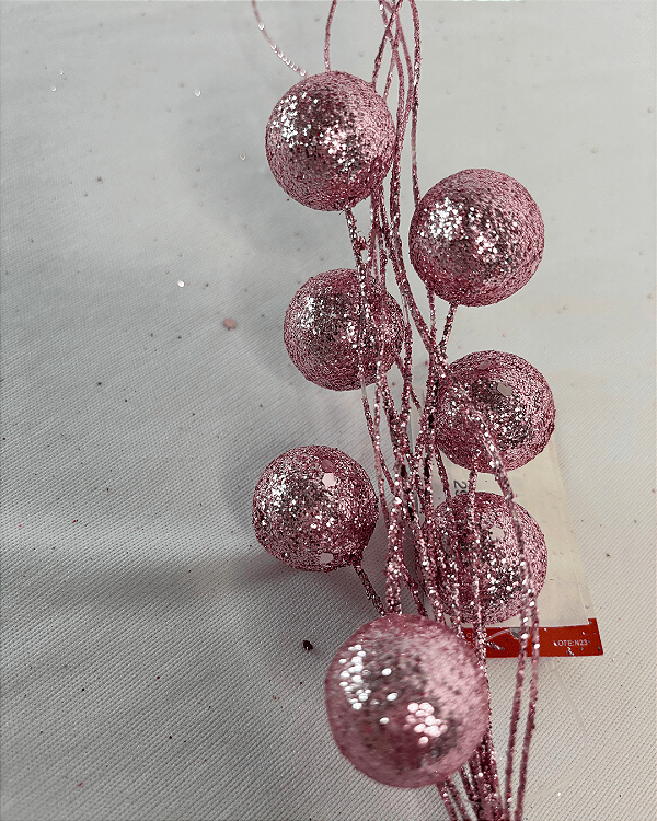 GALHO NATAL ROSA 45cm