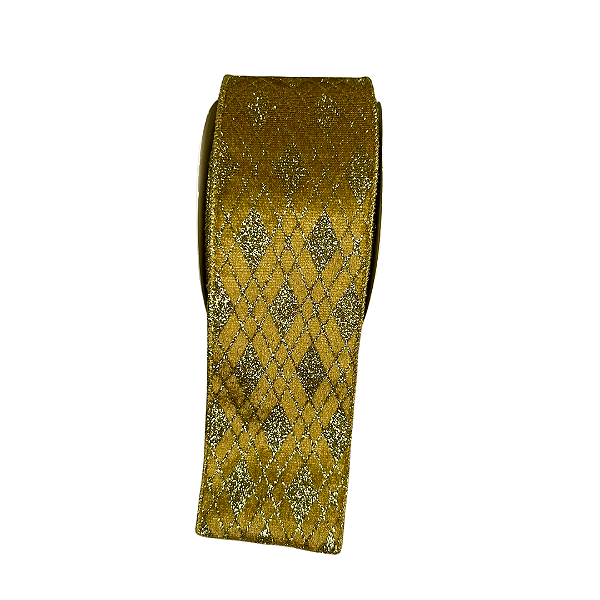 FITA VELUDO C/GLITTER BRANCO DOURADO