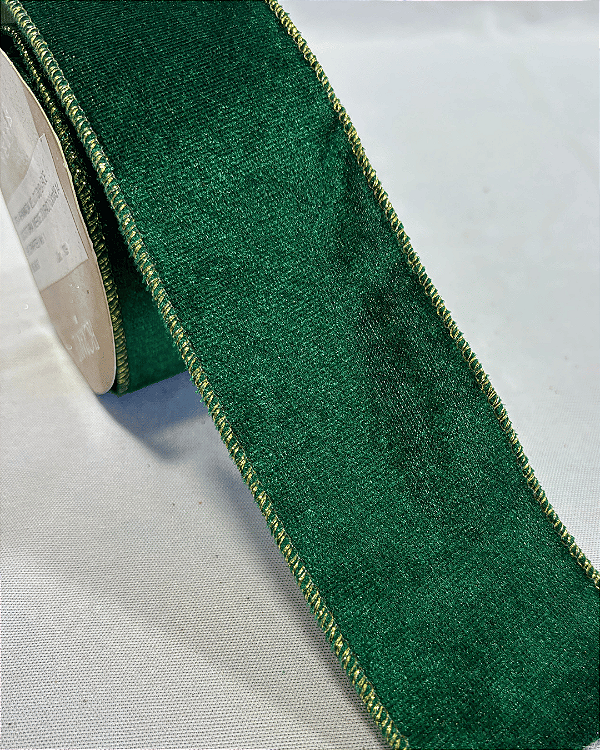 FITA ARAMADA VELUDO VERDE  6,3cm x 9,14m