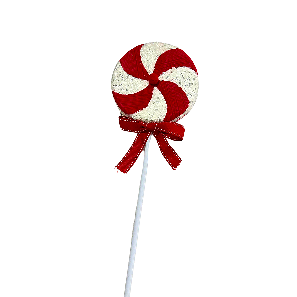 ENFEITE NATAL PIRULITO VERMELHO PRATA