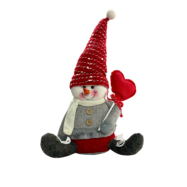 Boneco de Neve Sentado Natal 30cm