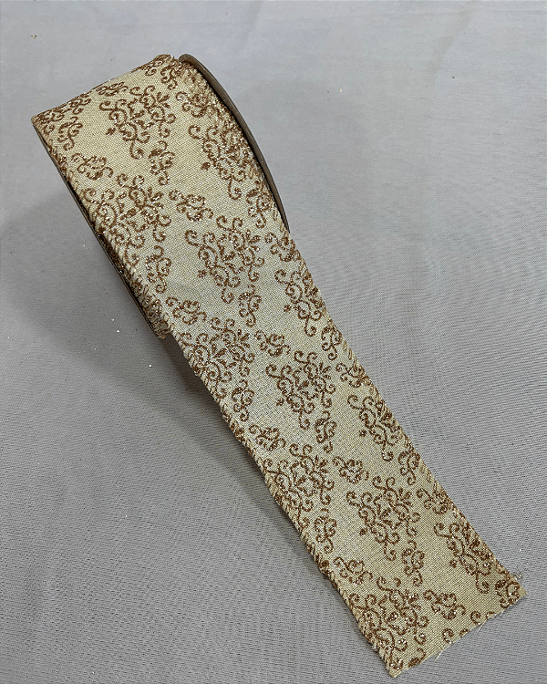 FITA ARAMADA CHAMPANHE/DOURADO 6,3cm x 9,14m