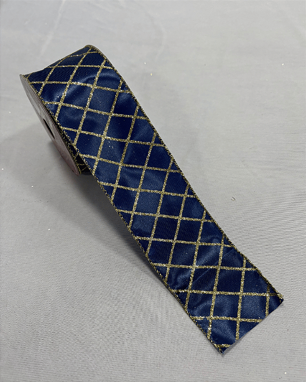 Fita aramada azul marinho - 6,3cm x 9,14m