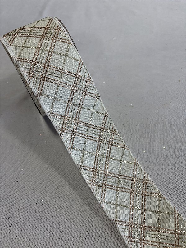 Fita Aramada Champanhe/Cobre - 6.3cm x 9.14m