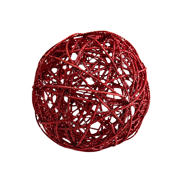 BOLA RATTAN VERMELHO 20CM