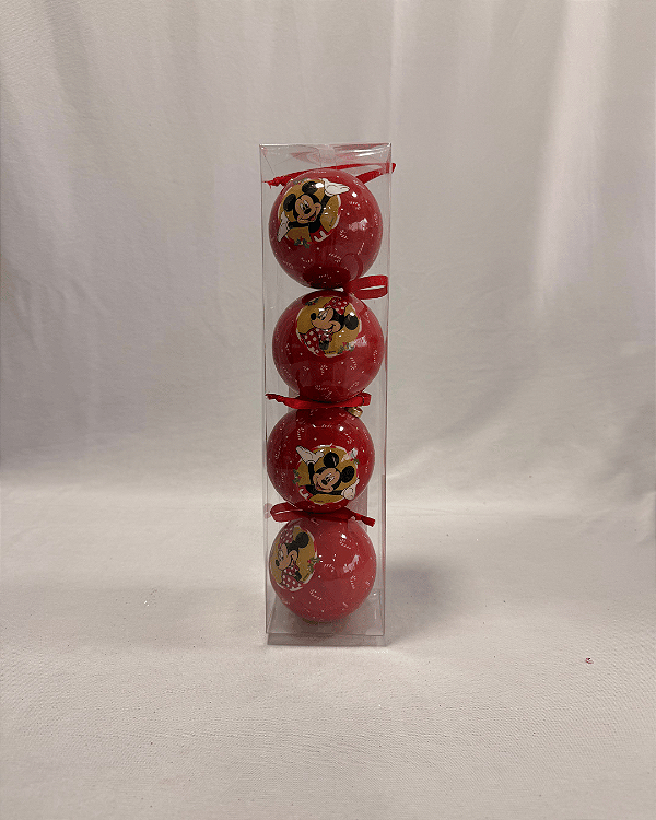 BOLA MICKEY E MINNIE  8CM JOGO COM 4 UN