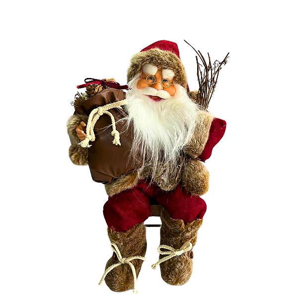 PAPAI NOEL NATAL SENTADO NA CADEIRA  40cm