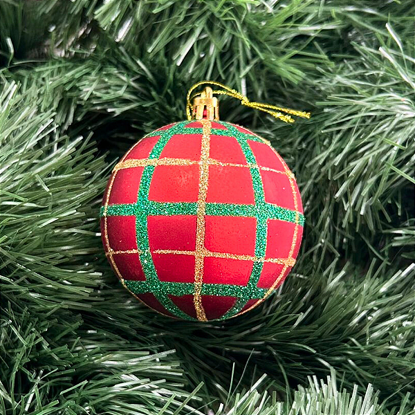 BOLA DECORADA NATAL COLORIDO  8cm