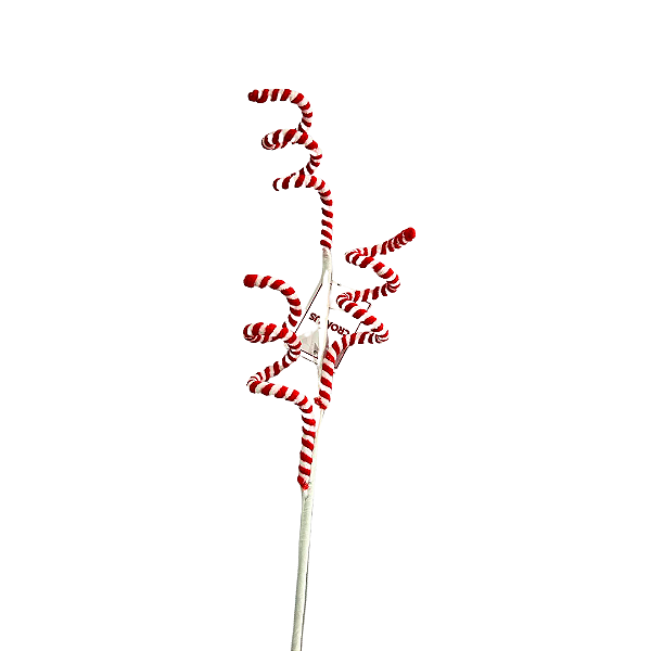 GALHO NATAL DECOR CANDY CANE VERMELHO/BRANCO 75cm