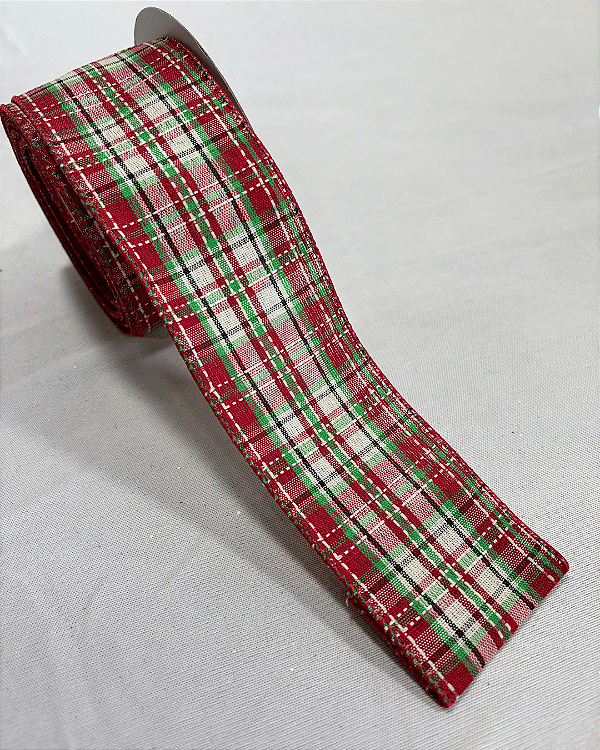 Fita aramada xadrez - 6,3cm x 9,14m