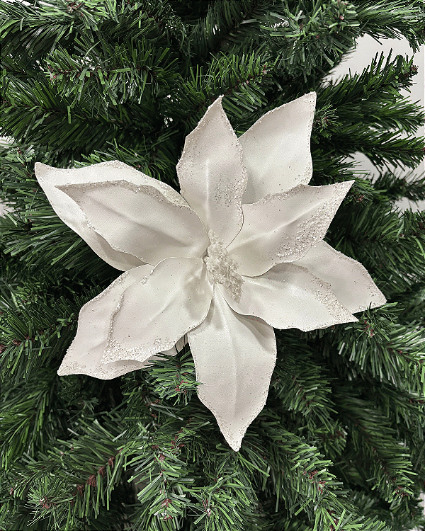 DEC FLOR POINSETIA BRANCO 30cm