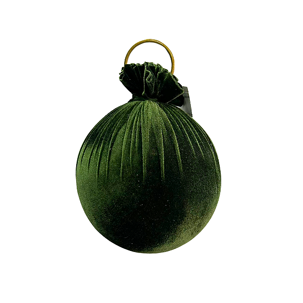 ENFEITE BOLA NATAL VELUDO VRD 20CM