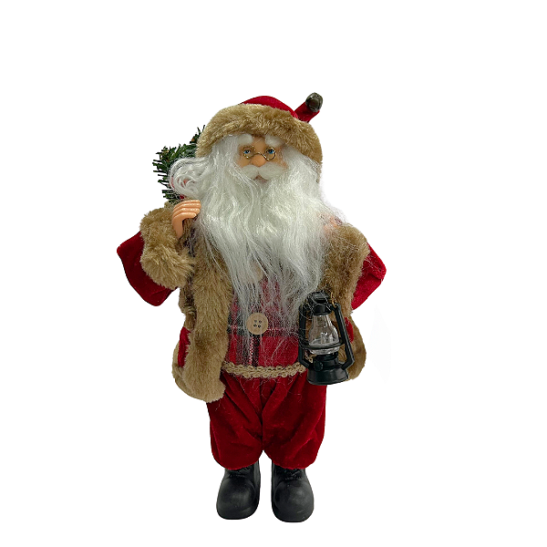 PAPAI NOEL NATAL EM PE (VERMELHO BEGE) 30cm (FLORARTE) Vol. 2