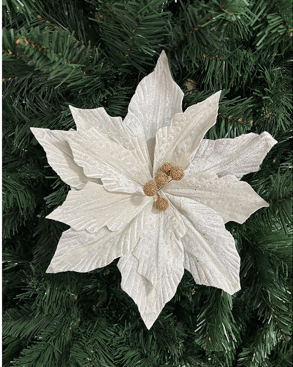 H.BICO PAPAGAIO NATAL AVELUDADO (BRANCO) 25cm