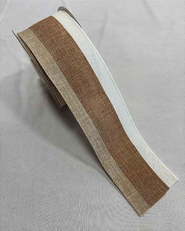 Fita aramada bege - 6,3cm x 9,14m