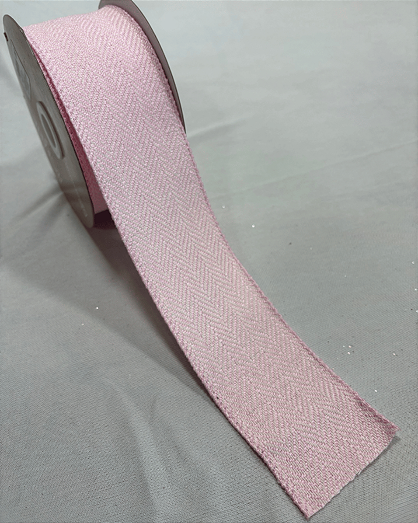 FITA ARAMADA EM LINHO ROSA 6,3cm x 9,14m