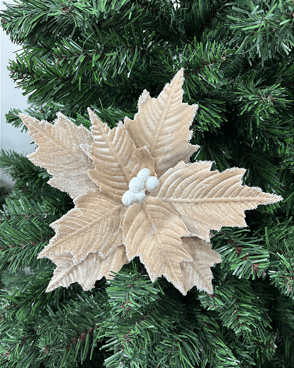 FLOR DEC POINSETIA CRM/BCO 26cm () C/1 UN