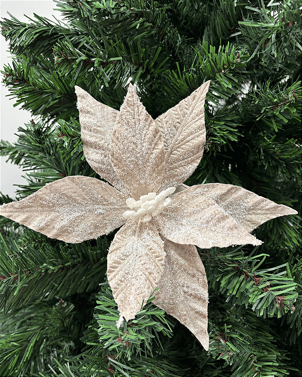 FLOR DEC POINSETIA CREME 30cm