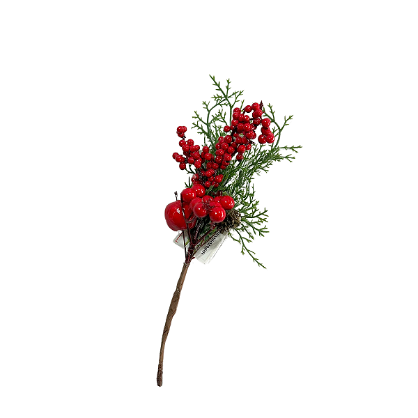 PICK NATAL FOLHAS E FRUTAS 29cm