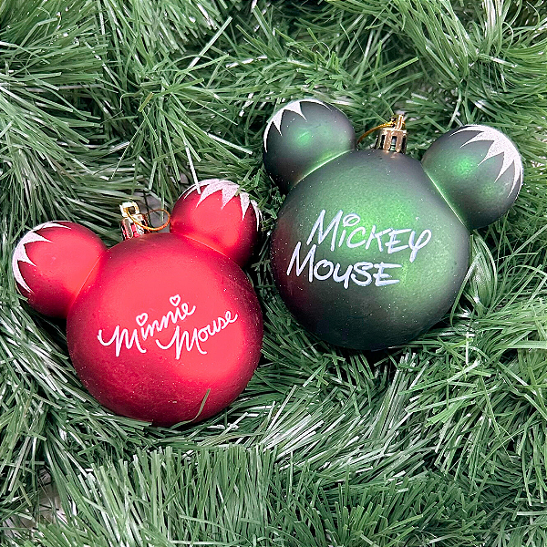 BOLA NATAL MICKEY MINNIE 8CM DISNEY