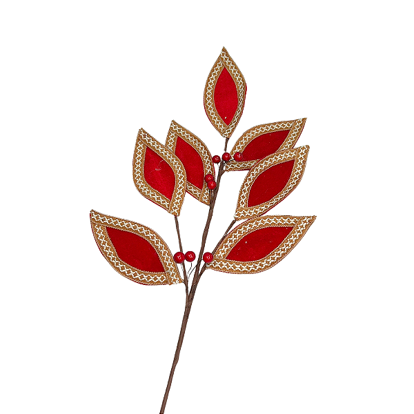 FLOR NATAL FOLHA VERMELHO BEGE 64cm