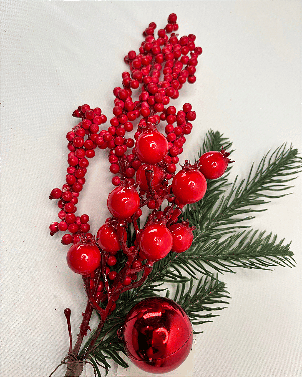 GALHO BERRY C/PINHA VERMELHO 38cm
