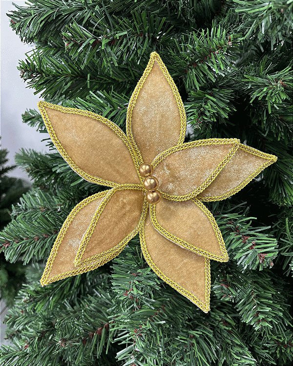H.BICO PAPAGAIO NATAL AVELUDADO (DOURADO) 28cm