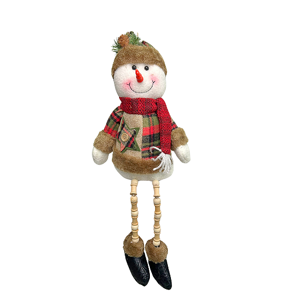 BONECO DE NEVE NATAL SENTADO 44cm