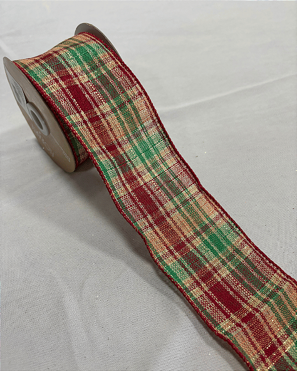 Fita aramada xadrez - 6,3cm x 9,14m