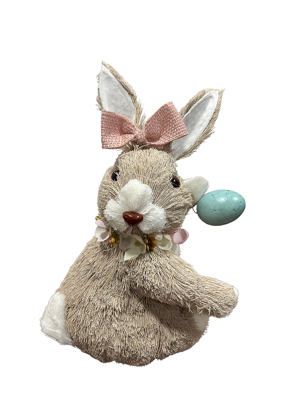 PASCOA COELHO PALHA (ROSA AZUL) 24X18X13CM (FLORARTE) Vol. 1