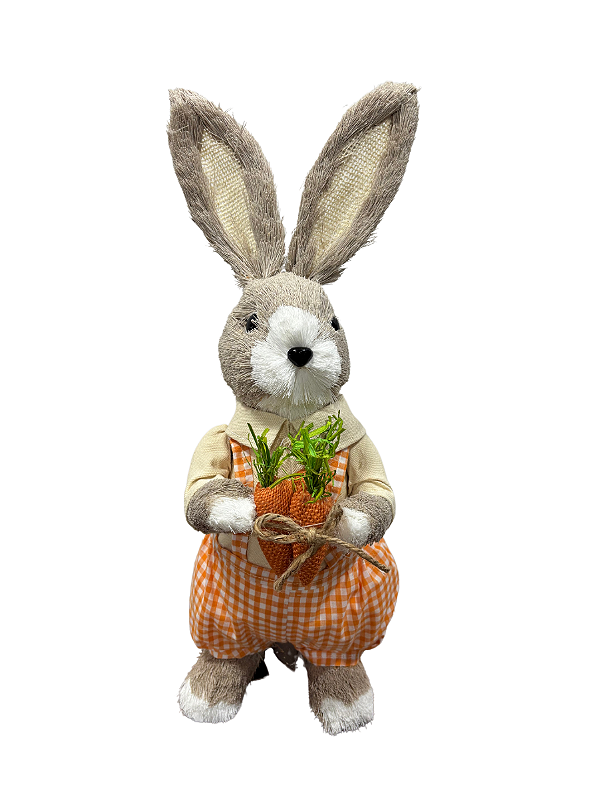 PASCOA COELHO MACHO SISAL EM PE (LARANJA) 19X40CM (FLORARTE) Vol. 3