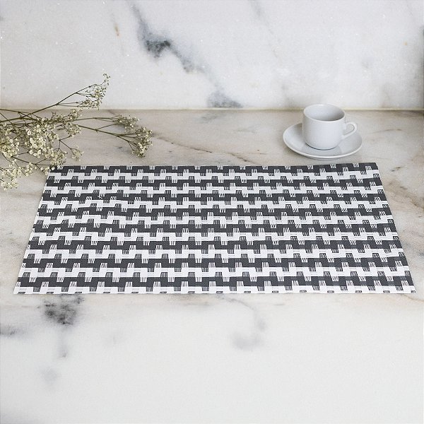 LUGAR AMERICANO DE PVC BRANCO E CINZA 45CM X 30CM