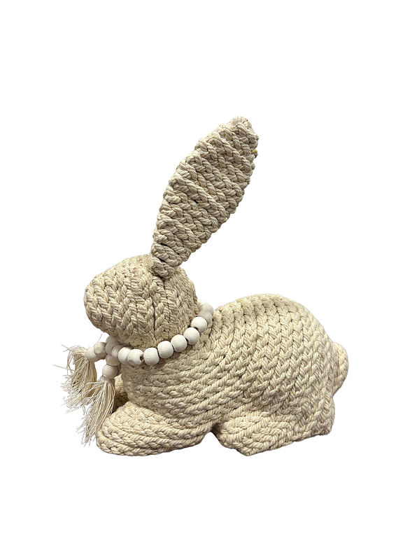 COELHO CORDA C/ COLAR (BEGE) 19X11X17CM
