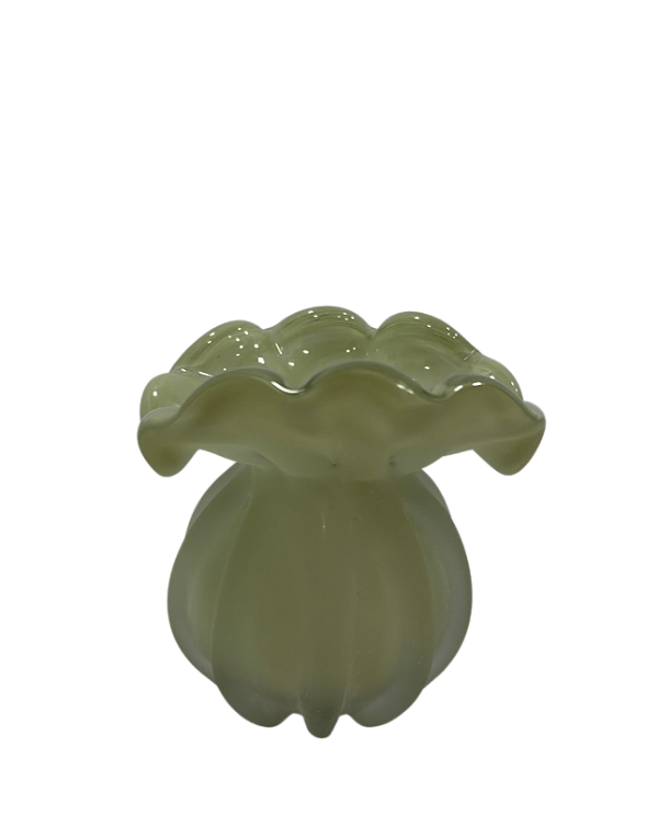 VASO DECORATIVO VIDRO TIPO MURANO (VERDE FOSCO) 11,5X11X9cm