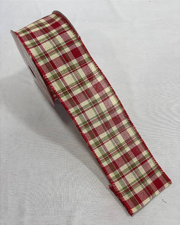 FITA ARAMADA XADREZ VERMELHO/VERDE 6,3cmX9,14m