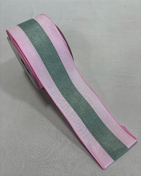 FITA ARAMADA ROSA/VERDE 6,3cmX9,14m