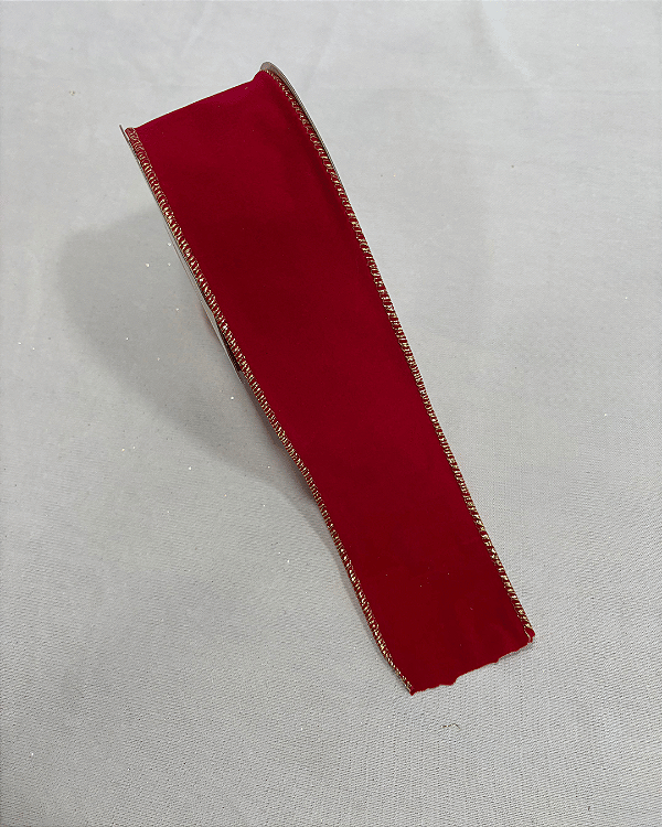 FITA ARAMADA DUPLA FACE VERMELHA/OURO 6,3CM X 9,14M
