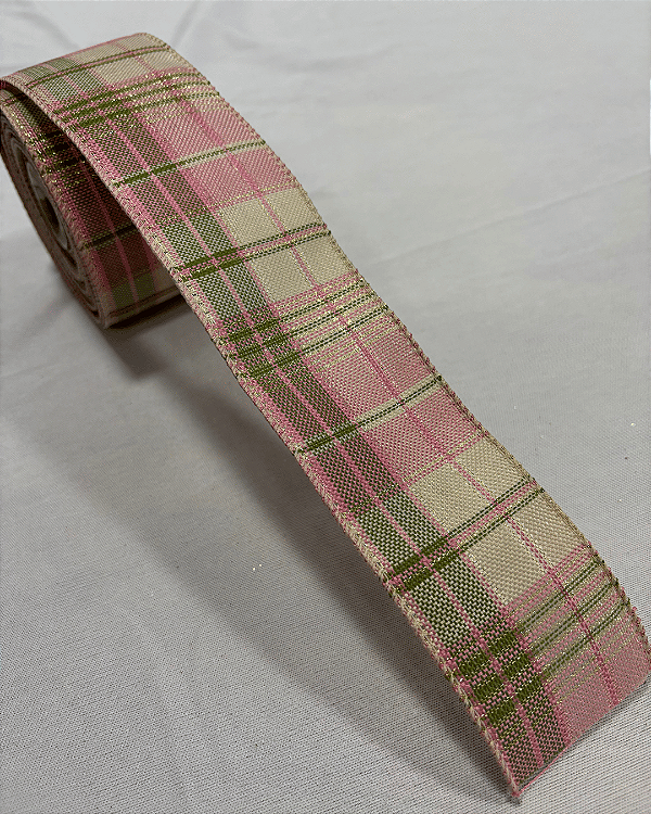 FITA ARAMADA XADREZ ROSA/VERDE 6,3CMX9,14M