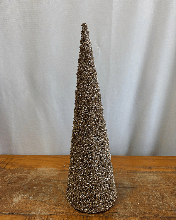 NATAL ARVORE CONE DOURADO DECORATIVA 40cm