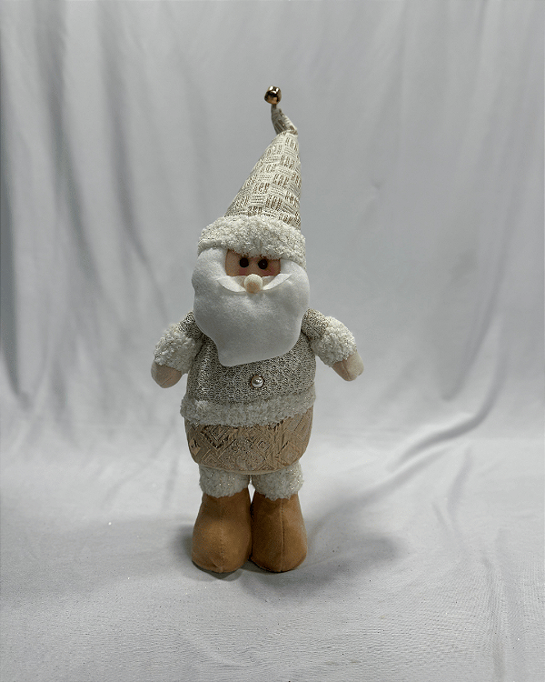 BONECO NATAL PAPAI NOEL CHAMPANHE 48CM