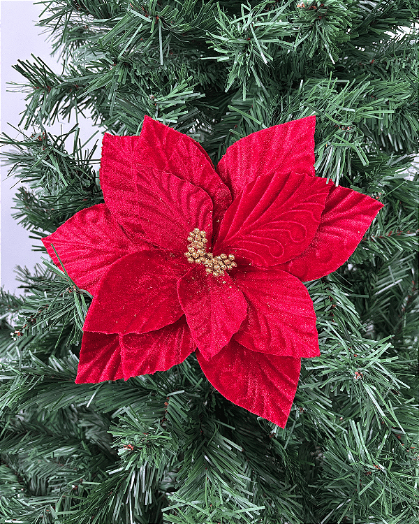 FLOR DECORATIVA VERMELHA 20cm